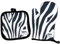 Guanti da cucina dal design zebrato | Guanti resistenti al calore per forno, barbecue, microonde, fornelli e piatti caldi | Impugnature antiscivolo e antiscottatura. (Zebra)