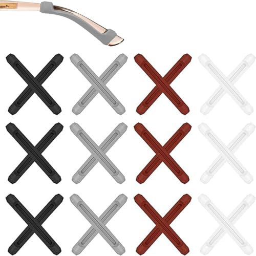 12 Pairs Silicone Glasses Ear Grips, Anti Slip Glasses Grips Behind Ears, Glasses Anti Slip Grips, Eyeglass Ear Grips, Soft Glasses Temple Holder Protectors for Various Glasses and Sunglasses