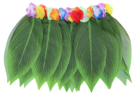 Garneck Hawaii Rock Erwachsene, Hula Grasrock mit Blumen und Blättern | , Hawaiianisches Kostüm Zubehör für Sommerparty, Luau Party, Karneval, Fasching und Mottoparty
