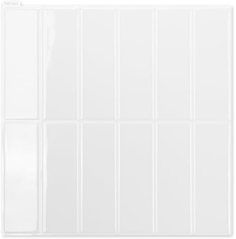 Art3d Graz Design - Adesivo per piastrelle, colore bianco, 10 fogli (30,5 x 30,5 cm)