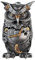 Casablanca Design Skulptur Eule mit Uhren-Motiv Höhe 21 cm Breite 13 cm Wohnzimmer Skulpturen Deko Modern (Steampunk Owl)
