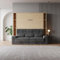 SMARTBett Wohnwand Set mit Schrankbett M1 160x200 + 2 Standregale inkl.LED mit Sofa Kaiserberg Eiche