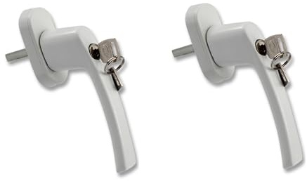 YMYGCC Aluminiumhandtag för inomhusbruk, 2-pack, glashandtag, runt säkerhetshandtag för hemmet, med nycklar, med lås och penna