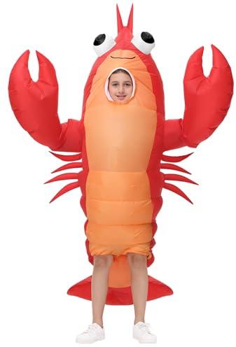 Aufblasbare Hummer Kostüme für Erwachsene Kinder, Aufblasbares Hummerkostüm, Hummer Halloweenkostüme für Männer und Frauen, lustige Kostümpartykostüme (Kinder)