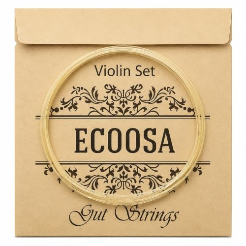 Gut Ecoosa Violin String Set, EADG, 4-Pack, 66-78-86-110 Gauge - Real Gut Strings For The Most Beautiful Sound - Gut Strings are for all musicians including professionals.