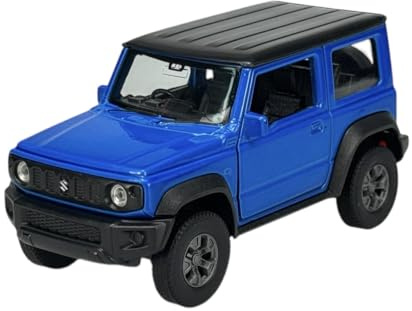 Welly Modell Auto Kompatibel mit 2018 Suzuki Jimny 4 Blau 1/34-1/39 Metal Modell Auto Die Cast Neu im Kasten 43810
