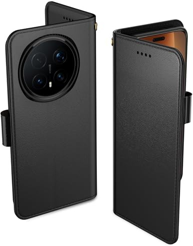 Aiziki Handyhülle für Honor Magic8 Pro Tasche, RFID Leder Klappbar Schutzhülle Tasche Wallet Brieftasche Cover Flip Case [Standfunktion] [Kartenfächern] Kompatibel mit Honor Magic8 Pro Hülle -Schwarz