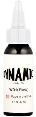 Dynamic Ink Tattoo-Tinte, Schwarz, Weiß, Schwarz und Grau, Dreifach Weiß, Dreifach Schwarz, professionelle Tattoofarbe, Weiß, Schwarz und Grau, Original (Dynamic Black, 30 ml)