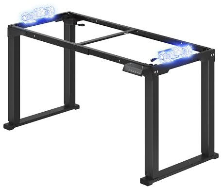 FLEXISPOT Höhenverstellbarer Schreibtisch Gestell 4-Bein | Dualmotor für besonders stabilen Stand, 71,5–118,5 cm höhenverstellbar, ideal für Sitz-Steh-Arbeitsplätze (Schwarz)