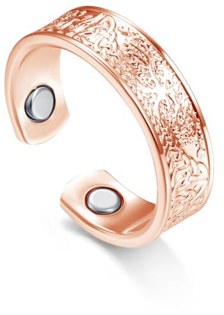 Kamise Anti Stress Ring, Vital Ring, 2026 Neu Magnetring zur Angstreduktion zur Besseren Schlafen zur Gewichtsabnahme, Offen Verstellbar Fingerring, Geschenk für Damen Frauen Freundin