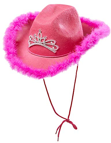 W WIDMANN MILANO Party Fashion - Cowboyhut mit Tiara und Lametta, Western, Indianer, Texas, Ranger, Junggesellenabschied