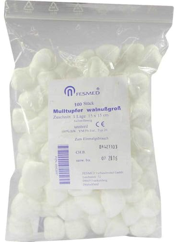 MULLTUPFER 15x15 cm walnussgroß ballonf.unsteril 100 St