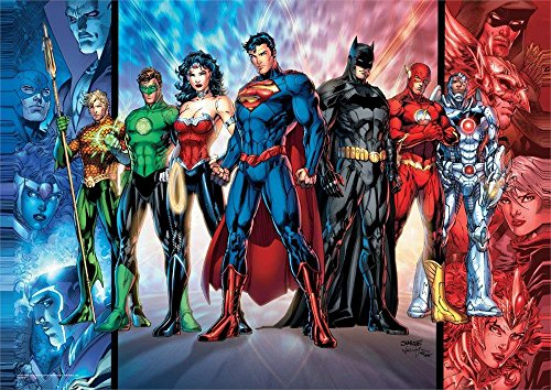 MIGHTYPRINT DC Comics - Justice League - Teambild - Einzigartige Wandkunst - 43,2 x 61 cm - NICHT AUS PAPIER - Perfekt zum Verschenken und Sammeln