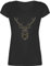 T-Shirt Damen V Ausschnitt - Weihnachten Geschenke Christmas Bekleidung - Hirsch Pixel - M - Schwarz - trachtenshirt weihnachtsoutfit weihnachtsmotiv Tracht Shirts weihnachtsshirt weihnachtsshirts