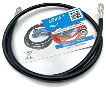 eXODA cable de batería de 100cm 25 mm² cobre cable de alimentación con ojales M8