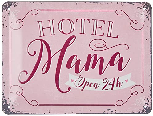 Nostalgic-Art Retro Blechschild, 15 x 20 cm, Hotel Mama – Geschenk-Idee für Mama, aus Metall, Vintage Design mit Spruch, Blechschilder Sprüche