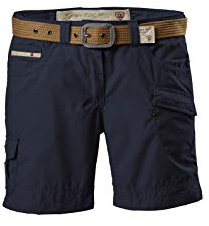 G.I.G.A. DX Damen Shorts Hira, Bermuda mit Gürtel, kurze Hose für Frauen mit praktischen Taschen, navy, 38