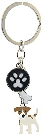 BbearT® Schlüsselanhänger aus kleinem Hundemetall mit Schlüsselbund Keyring Key Tags Car Keyring Pocket Charm Jack Russell -B