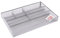 Osco Silver Wiremesh Drawer Organiser | Desk Tidy | Pen Holder | Makeup Container | Kitchen Storage | Stationery Caddy | 6 Compartments | H4.4 x W33 x D23 cm |