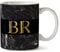 Hippowarehouse Personalised Black Stripe Marble Name Printed Mug Cup Ceramic 10oz