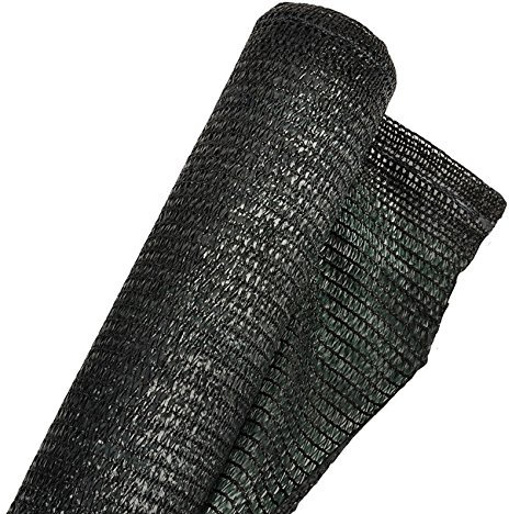 DIELLESHOPPING Rotolo telone ombreggiante frangisole verde scuro-nero con asole h 100 - h 150 - h 200 - h 300 - h 400 (h 400x10 mt)