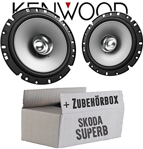 Lautsprecher Boxen Kenwood KFC-S1756-16,5cm Koax Auto Einbauzubehör - Einbauset passend für Skoda Superb Front Heck - justSOUND