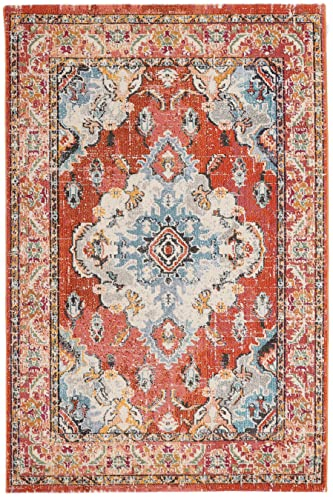 RugVista, Leia, Teppich, Mittelflor, 160 x 230 cm, Rechteckiger, Modern, Oeko-Tex Standard 100, Polypropylene, Flur, Schlafzimmer, Küche, Wohnzimmer, Orange, Rot