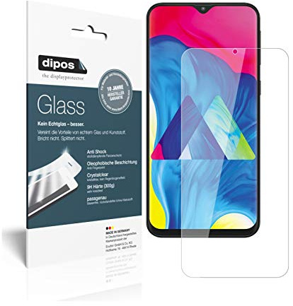 dipos 2x Displayschutzfolie 9H klar für Samsung Galaxy M10 | Bricht und splittert nicht, kein Echtglas, Anti-Shock, passt perfekt, kratzfest, blasenfrei, hüllenfreundlich, selbstklebend