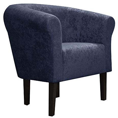 FORTISLINE Clubsessel Loungesessel Cocktailsessel Monaco 2 Mikrovelur W426_14 (Blau)