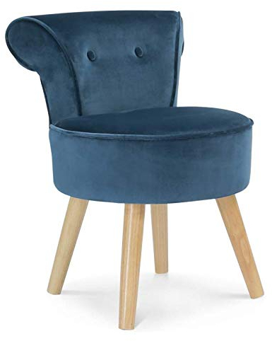 IDMarket - Fauteuil Crapaud en Velours Bleu