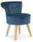 IDMarket - Fauteuil Crapaud en Velours Bleu