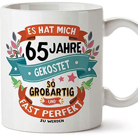 Mugffins Geburtstagstasse 65 Jahre Alt - Becher/Mug als Geschenk zum Geburtstag/Jubiläum - Keramik 350 mL