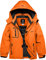 GEMYSE Jungen Wasserdichte Skijacke Winddichte Fleece Outdoor Winterjacke Regenjacke mit Kapuze (Orange,152-158)