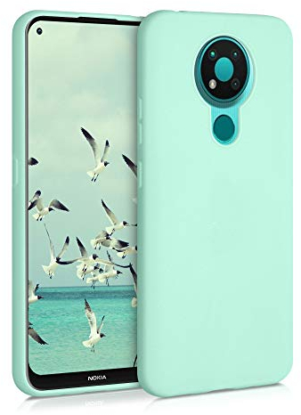 kwmobile Hülle kompatibel mit Nokia 3.4 Hülle - weiches TPU Silikon Case - Cover geeignet für kabelloses Laden - Mintgrün matt