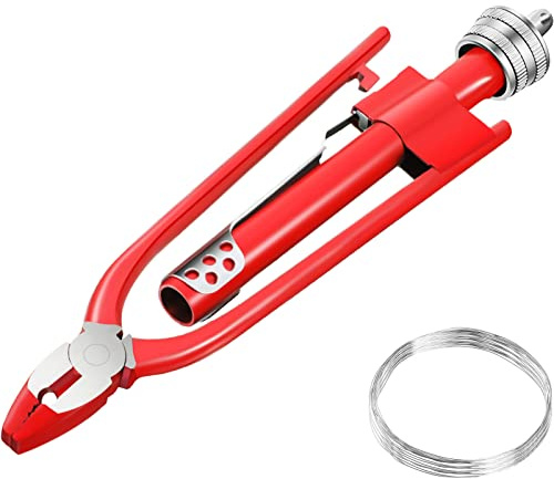 6 Inch Safety Wire Pliers with 33 FT Safety Wires, Wire Twisting Tool Heavy Duty Lock Wires Pliers Automatic Metal Lock Twister for Aircraft Auto Industry Vehicles Machinery