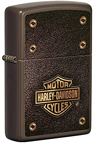 Zippo Sturmfeuerzeug - Harley-Davidson, Brown, Color Image - Nachfüllbar - Wiederverwendbar - Windfestes Design - Geschenkbox - Made in USA