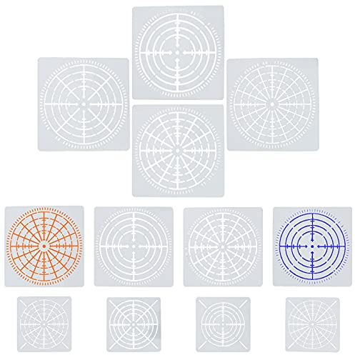 GORGECRAFT 12 Pcs Mandala Dotting Pochoirs Mandala Rock Peinture Pochoirs Modèle Ensemble Trois Tailles pour BRICOLAGE Bois, Tissu, Verre, Métal, Art des Murs