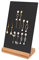 PandaHall Acryl Ohrring Display Pegboard, 77 Löcher Schwarz Ohrring Halter Ständer Schmuck Organizer Schmuck Display Rack mit Naturholz Basis für Einzelhandel Ohrring Stifte Schmuck Display, 24x15cm