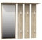 ADGO Opal 2in1 Garderobe Set Flur Sonoma, Flurgarderobe Set modern Ankleidezimmer, 6 Kleiderhaken und Ablage, Hallway Furniture, Garderobenpaneel, Wandspiegiel, Wandgarderobe (Spiegel + Kleiderbügel)