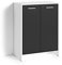 byLIVING Schuhschrank Ben/Schuhkommode in matt weiß/Front schwarz/kleine Flur-Kommode mit Zwei Türen Einlegeböden/Sideboard klein/B 63, H 83, T 35 cm