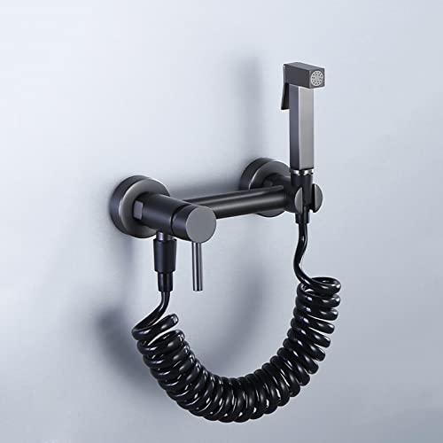 Bidet Handbrause Set Grau Heiß und Kalt Einstellbar Multifunktions Toilette Bad Bidet für Bidet Armaturen WC mit Hand Bidet Sprayer Toilette Bad Bidet Set/WC Duschkopf, Federschlauch, A
