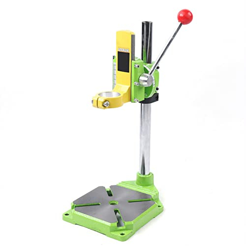 SHZICMY Soporte para taladro, soporte para taladro, altura ajustable, soporte para taladro, soporte para columna, soporte para taladro, giratorio 90°, no incluye tornillo de banco