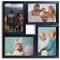 VictoR Bilderrahmen Collage Schwarz mit 4 Bildern (4 x 10x15cm) - Galerierahmen - Collagerahmen Holz - Bilderrahmen Collage 10x15 - Collagen