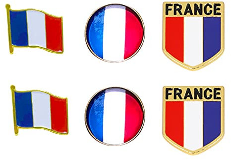 6 Pin's du Drapeau Français Insigne de Revers Broche Sac à dos Chapeau Sac French Flag Pins