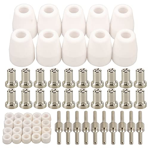 60 Pz Pt-31 Nichelato Esteso Ugello Di Taglio Al Plasma Ad Aria Elettrodo Di Consumo Fit Cut-40 Cut-50d Ct-312