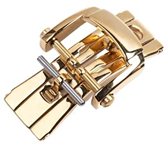 WIKUNA 18 mm hochwertige Edelstahl-Faltdornschnalle für Patek Philippe für Nautilus Leder-Gummi-Armband-Faltschließe (Farbe: Goldfaltung, Größe: 18 mm)