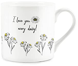 I Love You Every Daisy Anniversary Love Mug - Fine Bone China White Coffee/Tea Present Romantic Gift