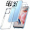 Ferilinso Handyhülle für Xiaomi Redmi Note 12 4G Hülle, Drop Protection Silikon Zubehör Transparent Case, Mit 2 Stück 9H Panzer Schutz Glas Schutzfolie 2 Stück Kameraschutz, Kratzfeste Schutzhülle