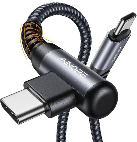 AINOPE USB C Kabel 60W PD3.0 Schnellladekabel für iPhone 16 Pro Max, Samsung Galaxy S25 Ultra S24 S23, Note 20, iPad Pro Air Mini, Macbook, Pixel - 2 Stück, 1M+1M, Dunkelgrau