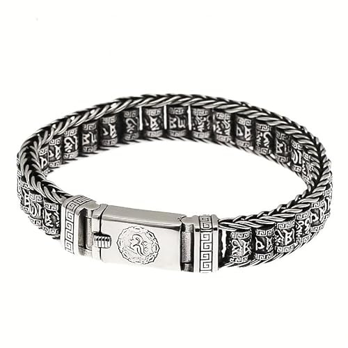 Glowave Bracelet Feng Shui en argent sterling 925, bracelet de protection fortune simple, porte-bonheur créatif, décoration Fengshui pour richesse et bonheur, bracelet amulette pour homme et femme